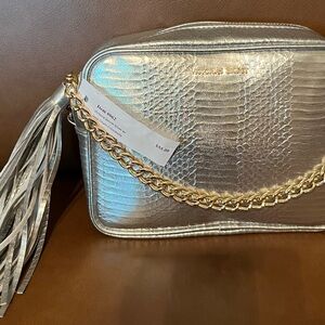 Victoria's Secret Metallic Silver Crossbody Bag